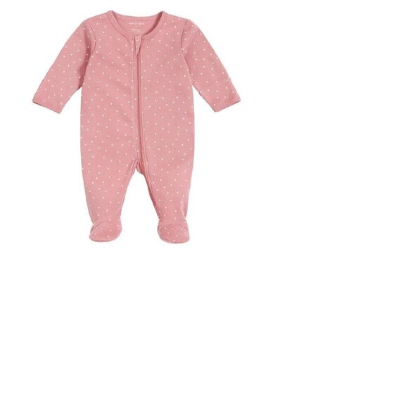 Petit Lem Dusty Rose Polka Dot Footed Sleeper 3-6M - Picture 2 of 4